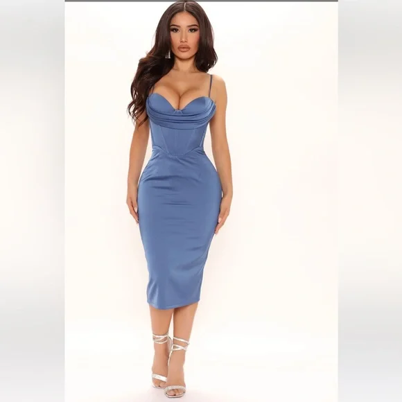 princess polly baby blue dress Fashion Nova Blue Midi Dresses
